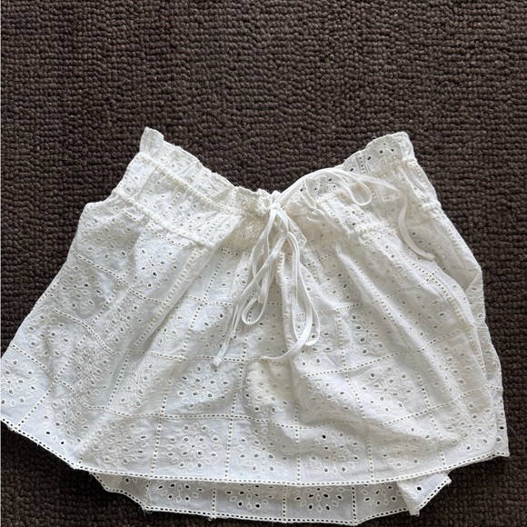Ganni Dresses & Skirts - Ganni White Broderie Eyelet Mini Skirt